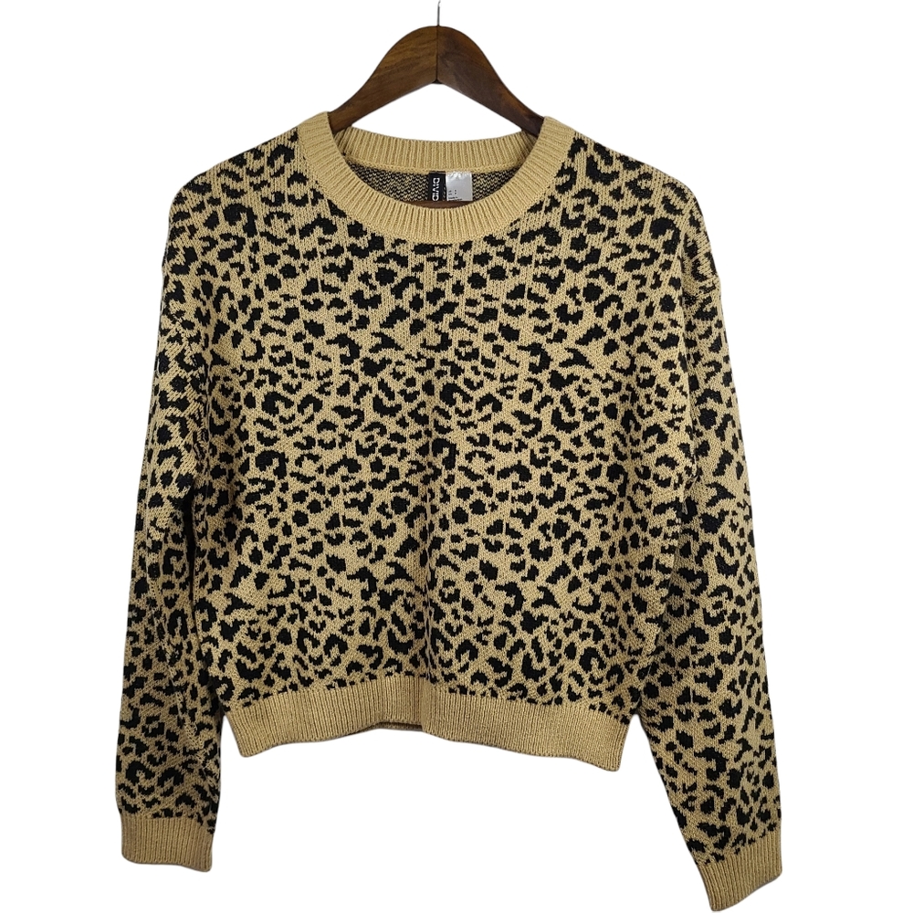 Divided Animal Print Sweater Small